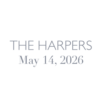 Double line Monogram Style example reading The Harpers and a date 