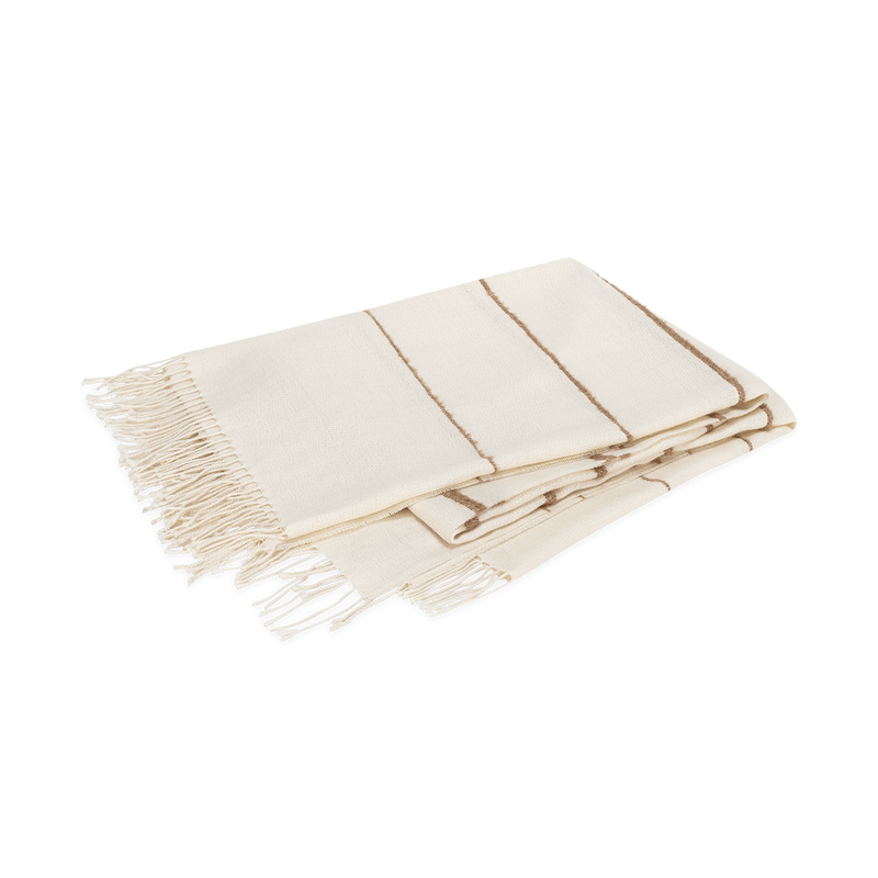 Amelia Stripe Throw in Parchment - View 1