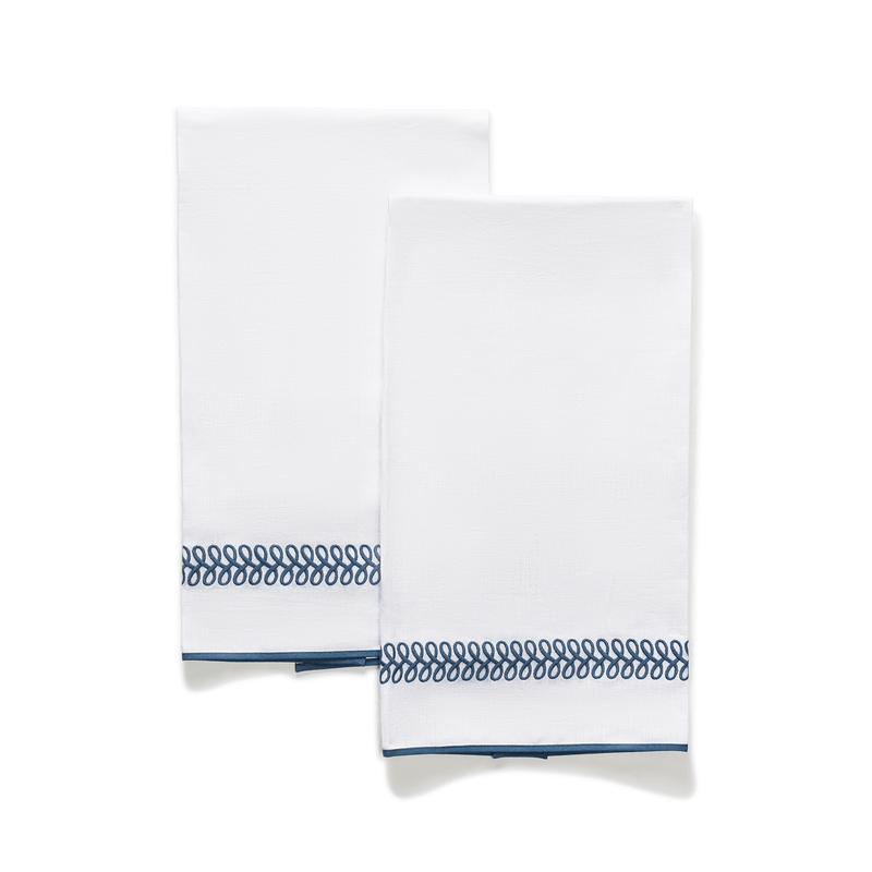 Astor Braid Guest Towels - set of 2 in Indigo - View 1