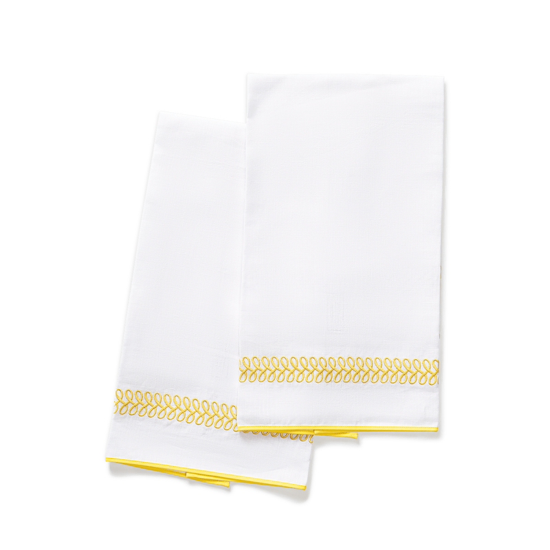 Astor Braid Guest Towels - set of 2 in Lemon - View 1