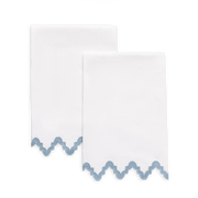 Hazy blue Aziza guest towels.