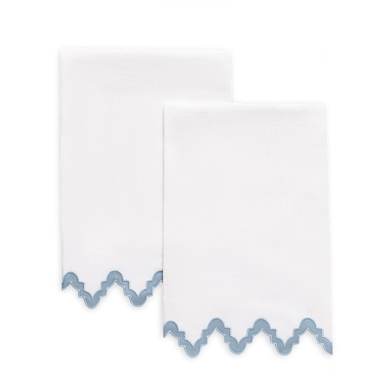 Aziza Guest Towels - set of 2 in Hazy Blue - View 1
