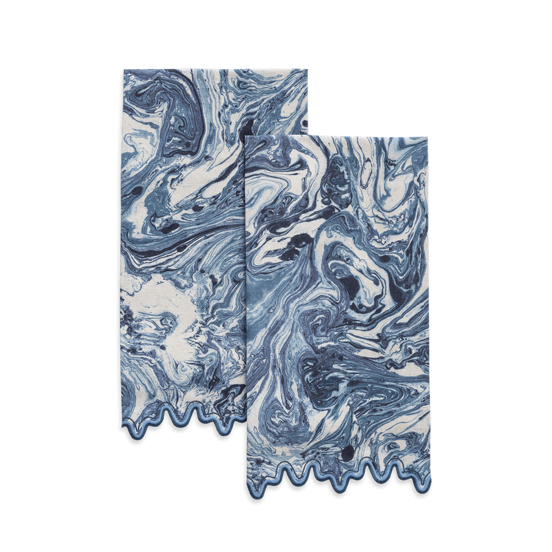 Balthazar Guest Towels - set of 2 in Lapis - View 1