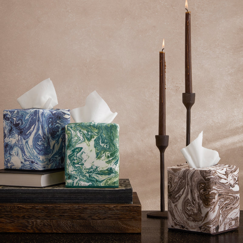 Balthazar Tissue Box Cover in Lapis - View 1