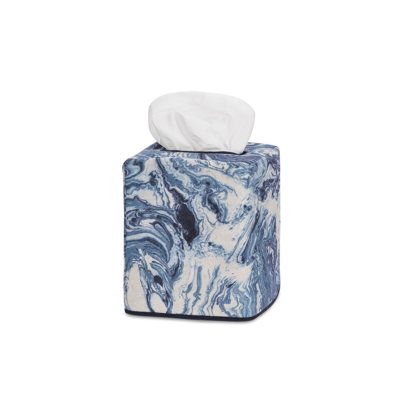 Balthazar Tissue Box Cover in Lapis - View 1