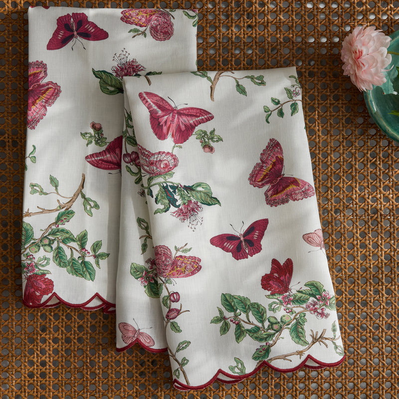 Baudin Butterfly Guest Towels - set of 2 in Ruby - View 1