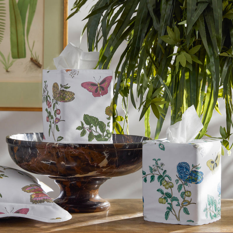 Baudin Butterfly Tissue Box Cover in Pink - View 1