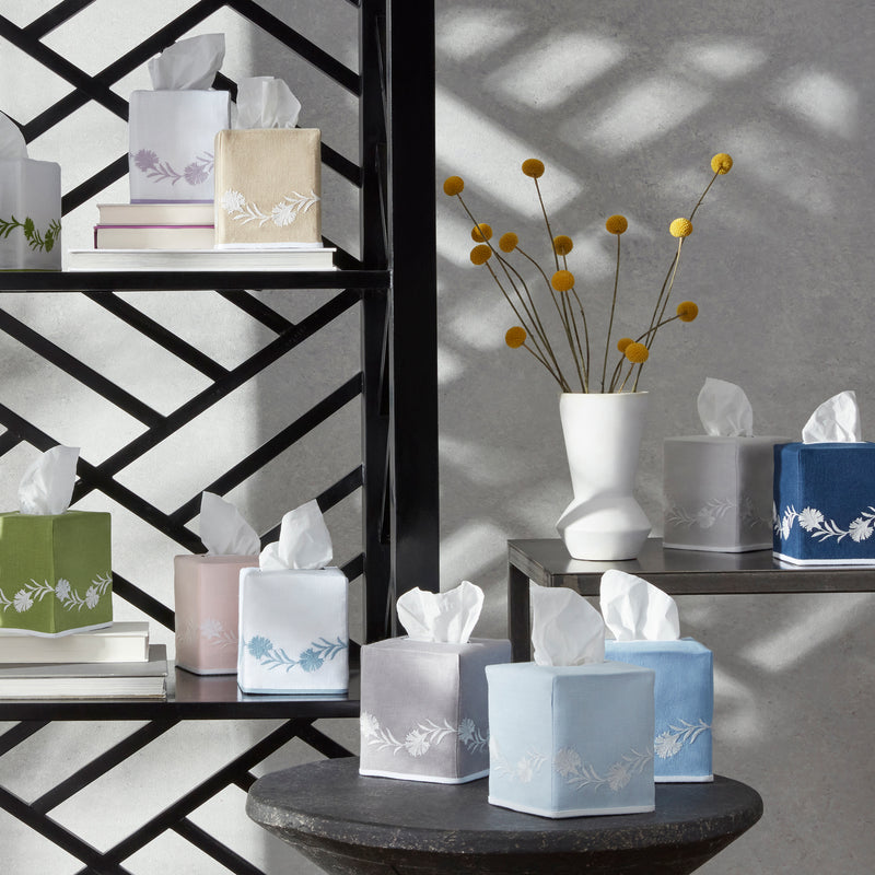 Daphne Tissue Box Cover in Quartz &amp; White - View 1