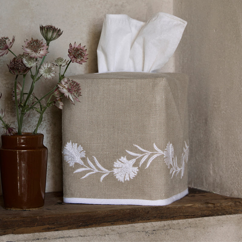 Daphne Tissue Box Cover in Quartz &amp; White - View 2