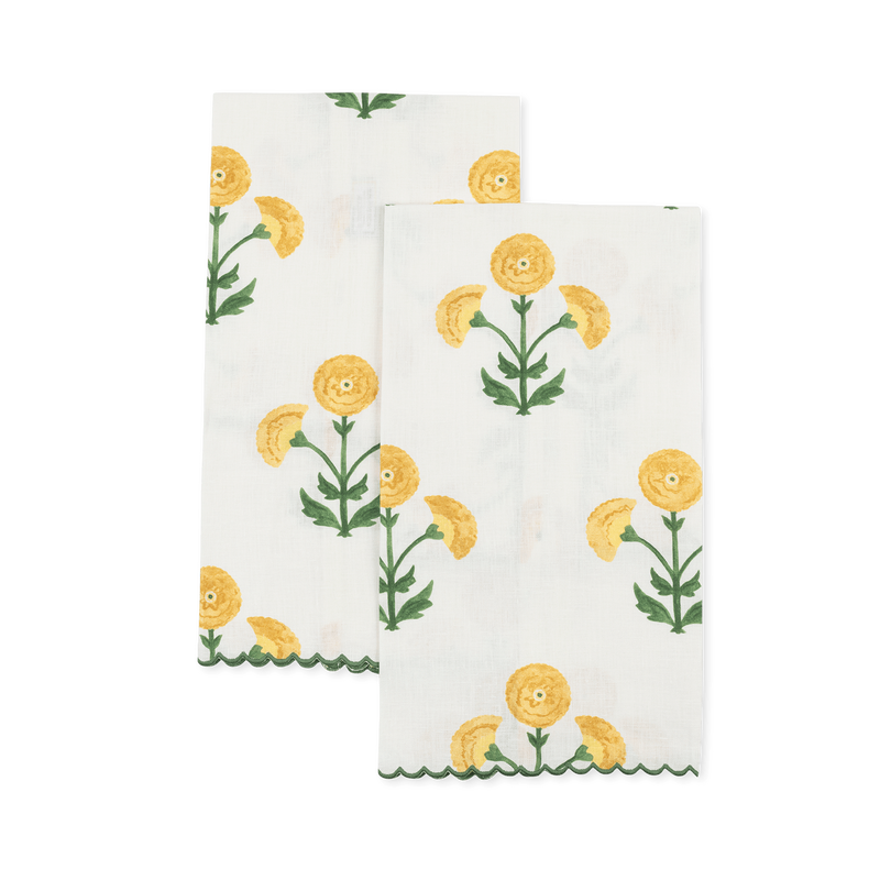 Gisele Guest Towels - set of 2 in Marigold - View 1