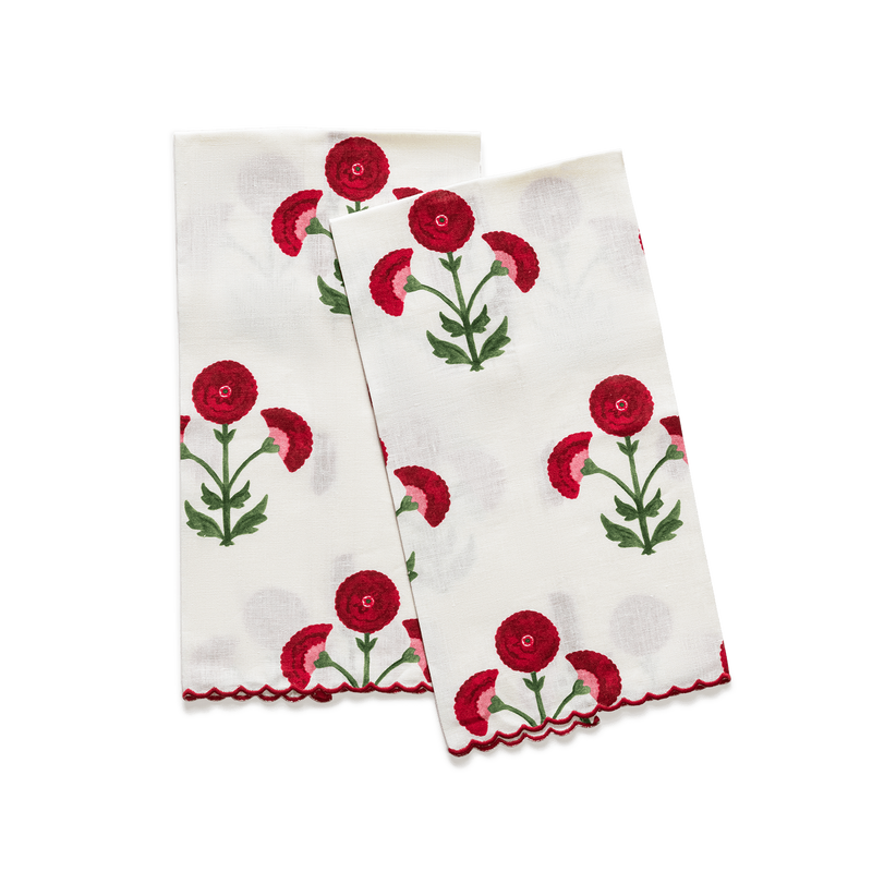 Gisele Guest Towels - set of 2 in Scarlet - View 1