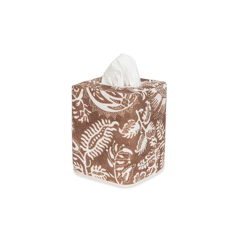 Granada Linen Tissue Box Cover in Chestnut - View 1