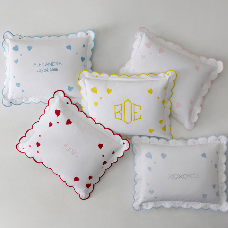 Hearts Mini Pillow in Bluebell - View 1