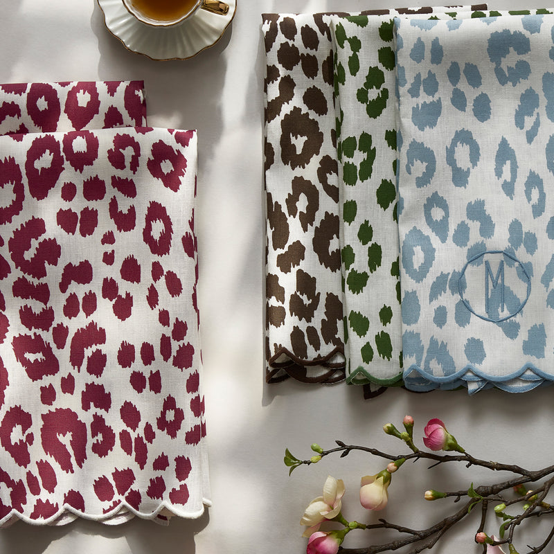 Iconic Leopard Guest Towels - set of 2 in Sky - View 1
