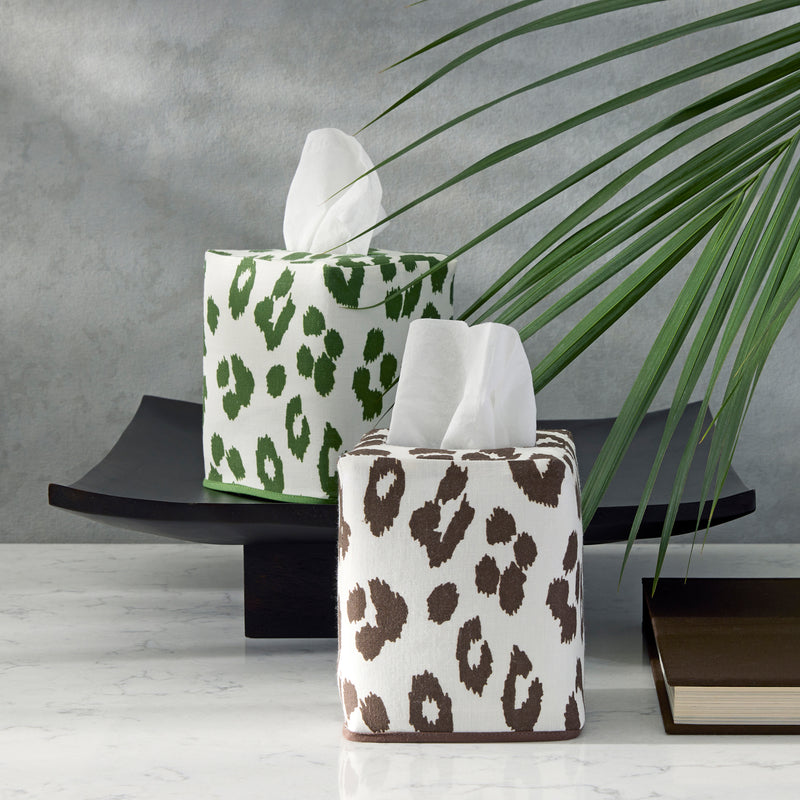 Iconic Leopard Tissue Box Cover in Sky - View 2