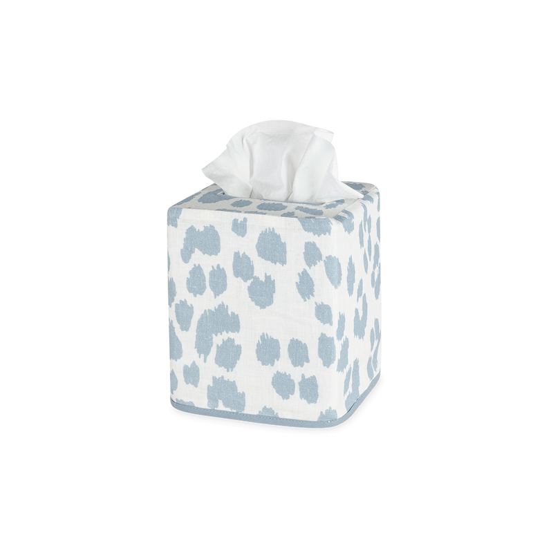 Iconic Leopard Tissue Box Cover in Sky - View 1