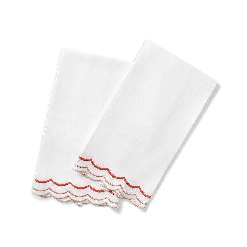 India Three Guest Towels - set of 2 in Apricot - View 1