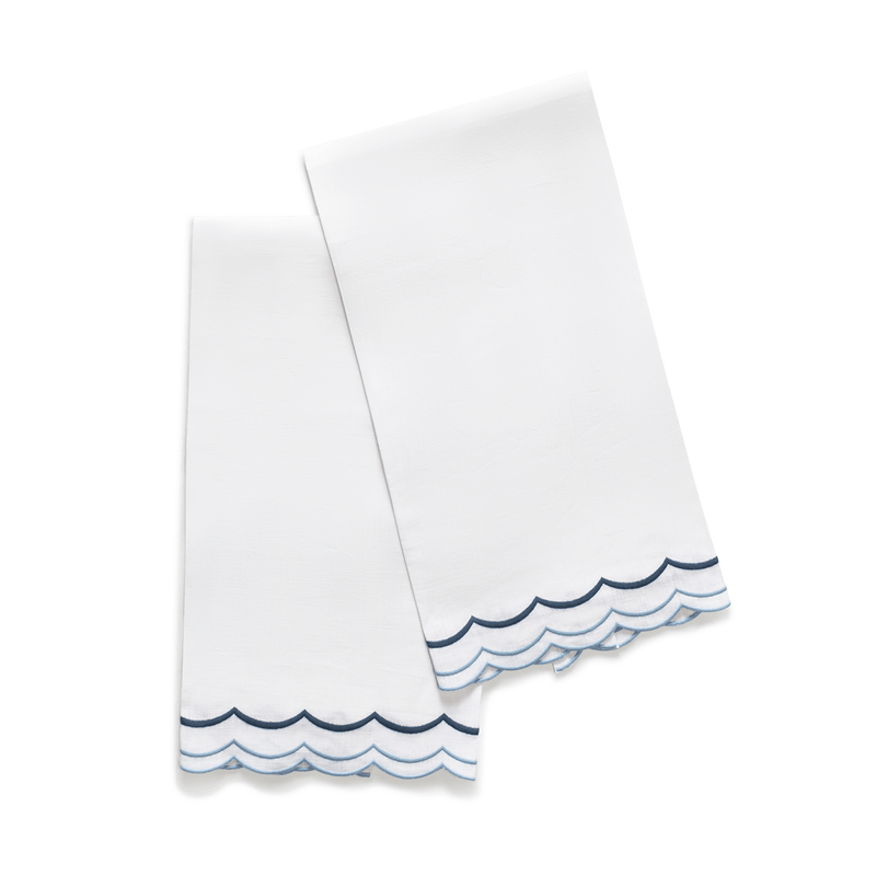 India Three Guest Towels - set of 2 in Hazy Blue - View 1