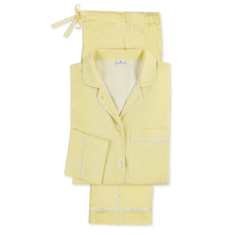 Jasper Pajama Set in Lemon &amp; Blue - View 1