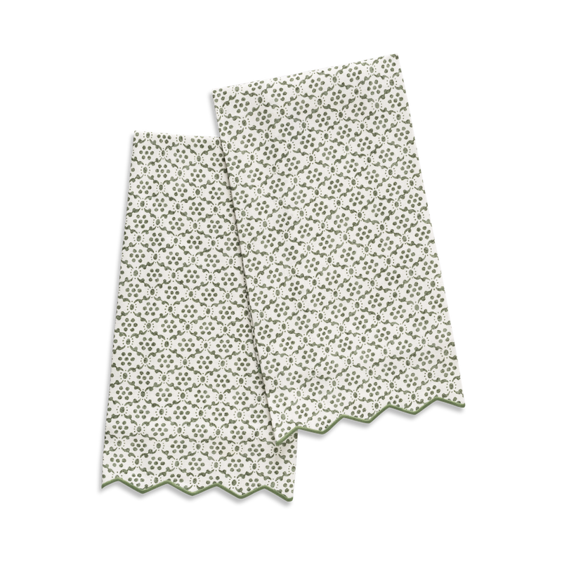 Laksha Guest Towels - set of 2 in Clover - View 1