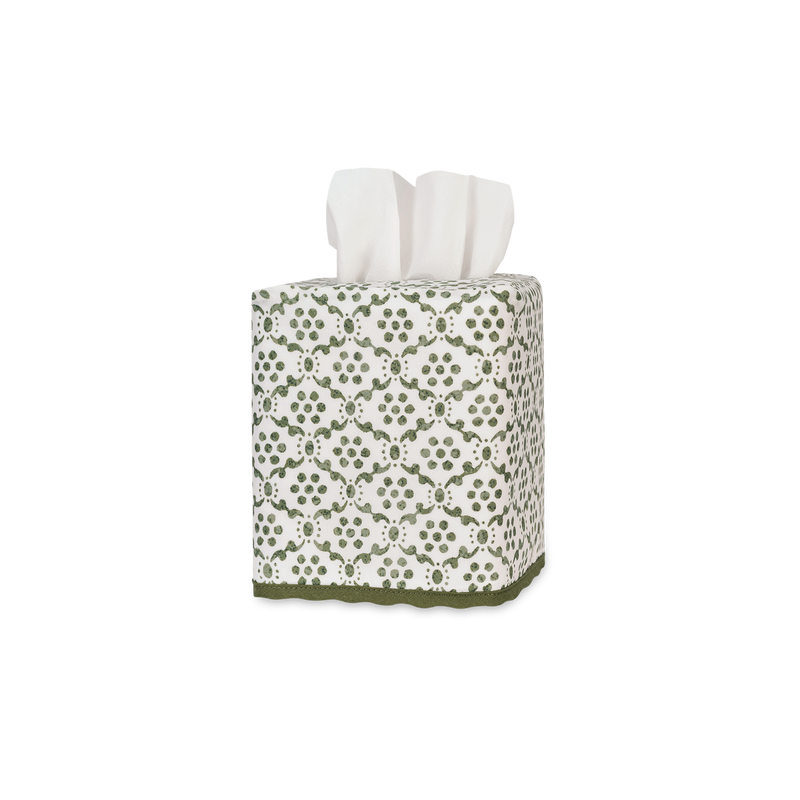 Laksha Tissue Box Cover in Moss - View 1