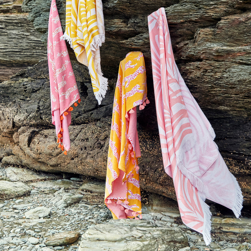 Leaping Leopard Beach Towel in Surf - View 3