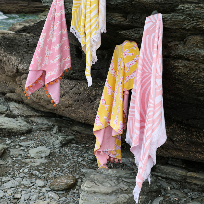 Leaping Leopard Beach Towel in Surf - View 4