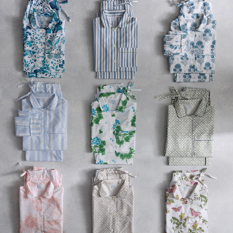 Luca Pajama Set in Cabanon Stripe Blue - View 3