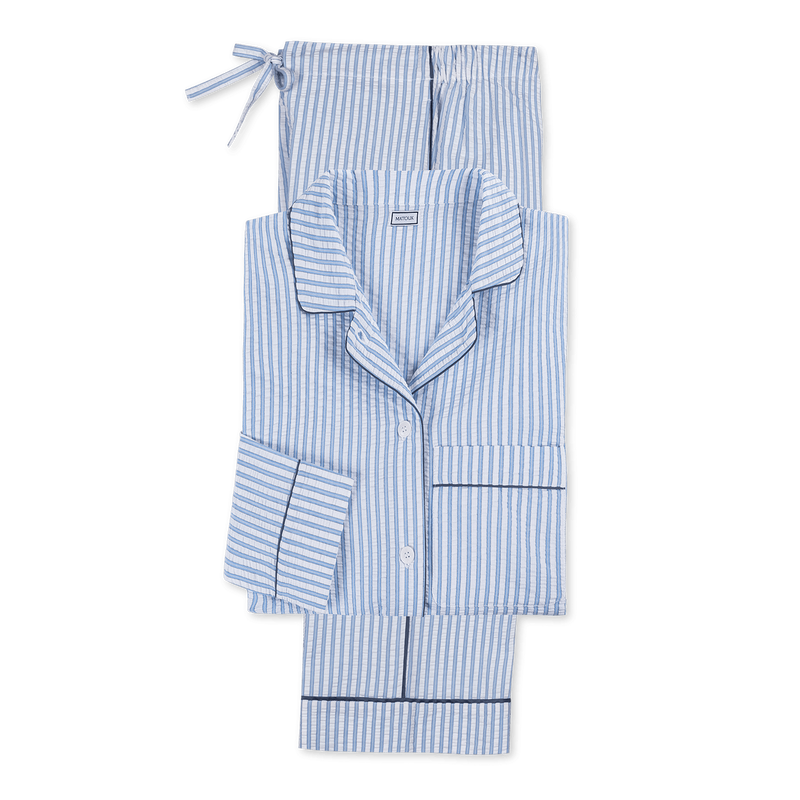 Matteo Pajama Set in Azure - View 1