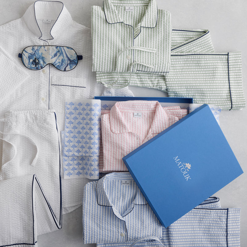 Matteo Pajama Set in Azure - View 2