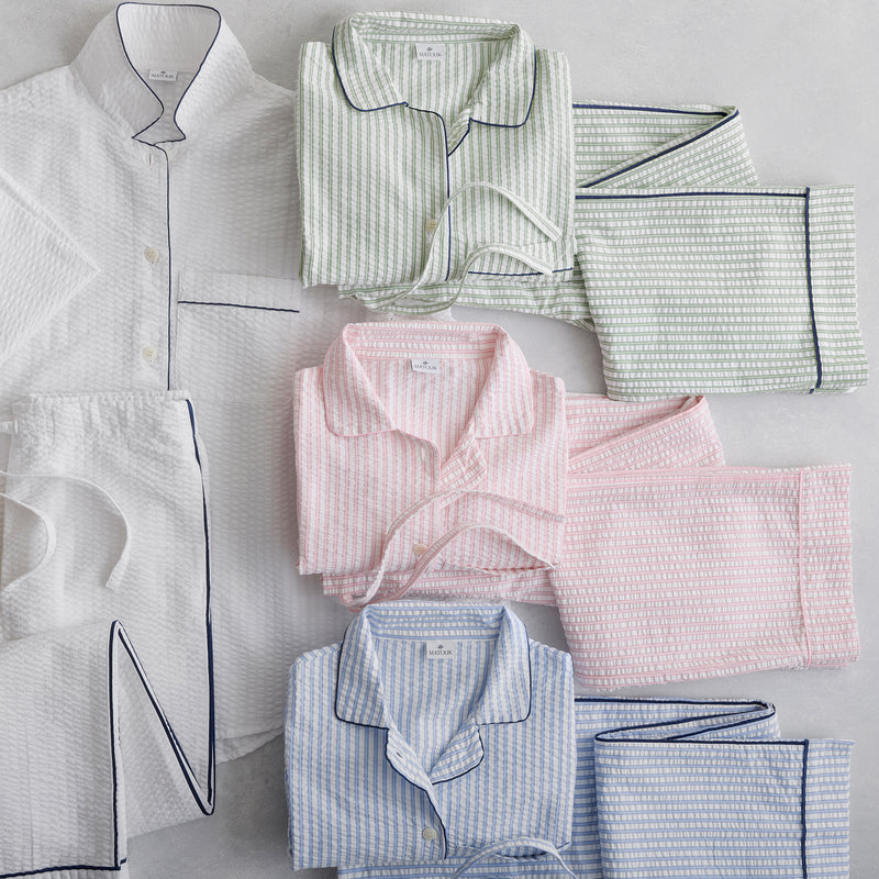 Matteo Pajama Set in Azure - View 1