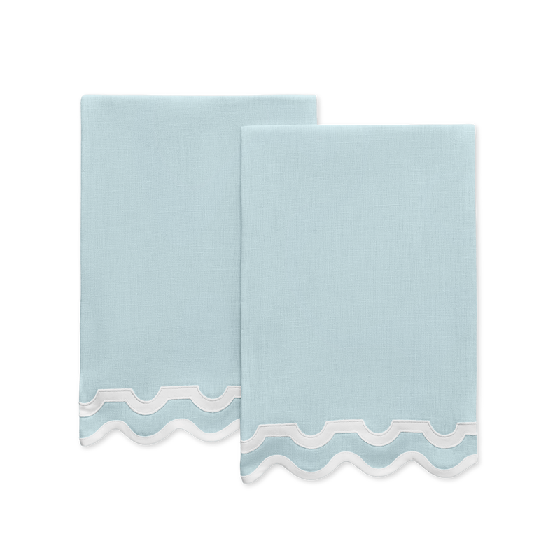 Mirasol Guest Towels - set of 2 in Sky &amp; Bone - View 1