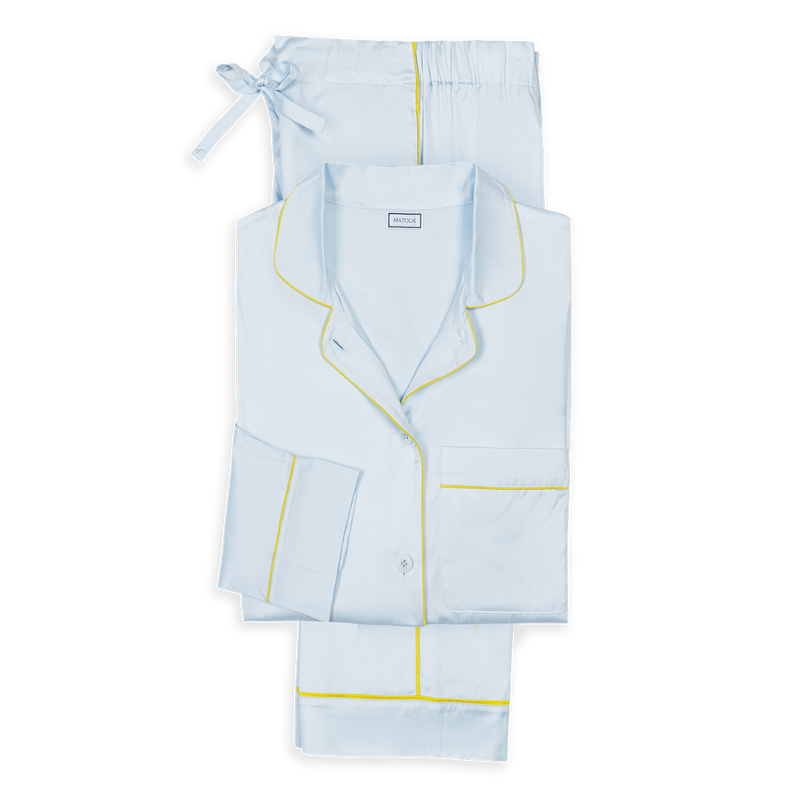 Nocturne Pajama Set in Blue &amp; Lemon - View 1