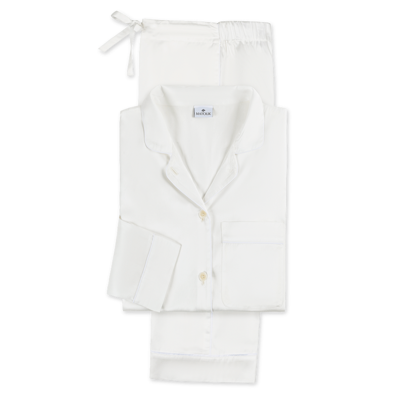 Nocturne Pajama Set in Bone &amp; White - View 1