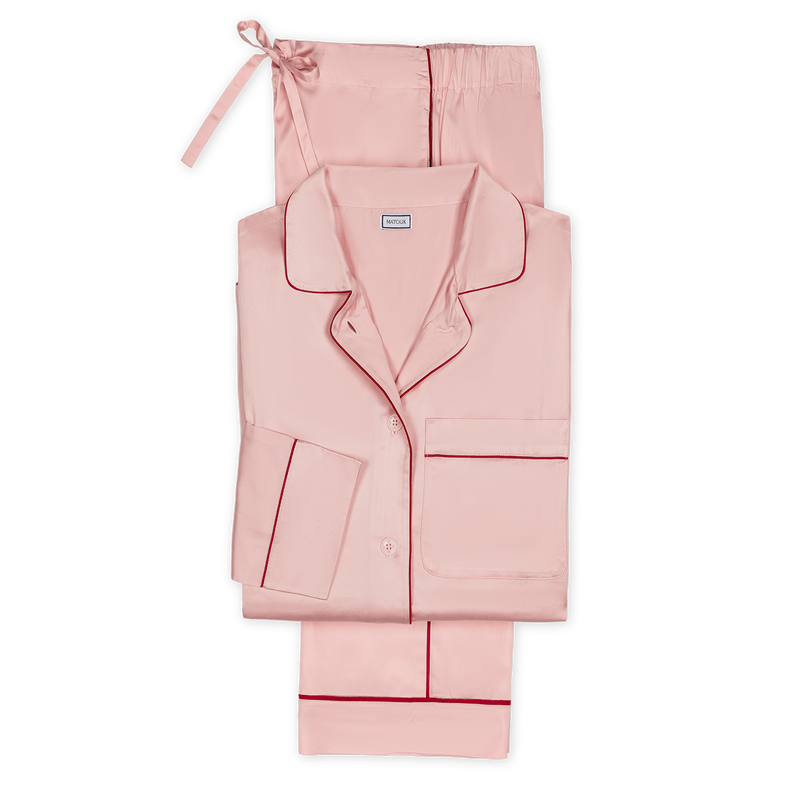 Nocturne Pajama Set in Pink &amp; Scarlet - View 1