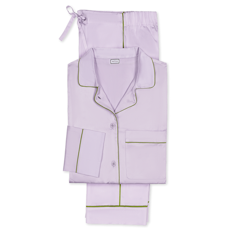 Nocturne Pajama Set in Violet &amp; Grass - View 1