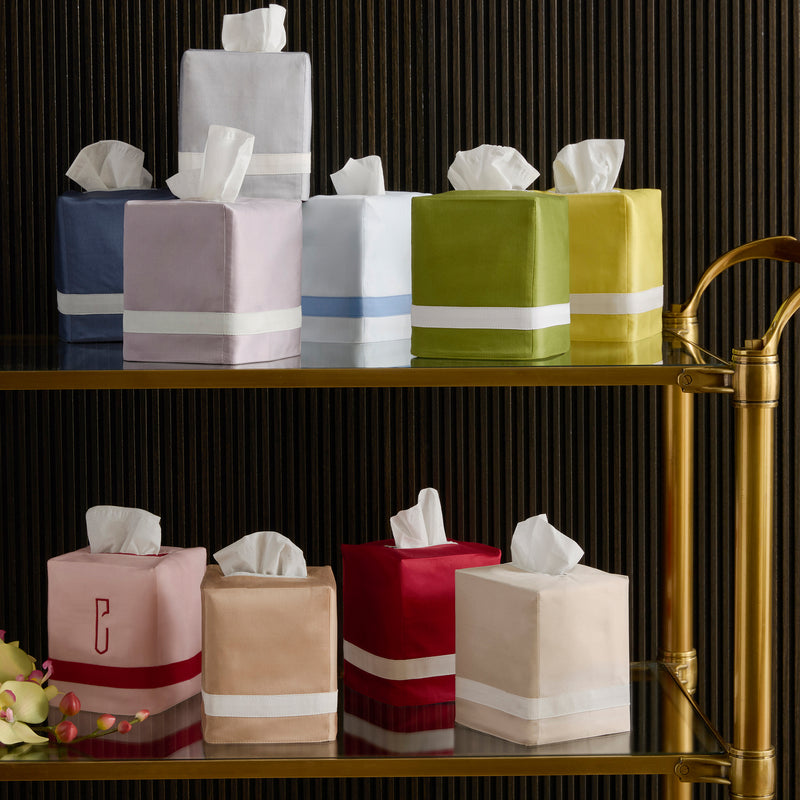 Nocturne Tissue Box Cover in Dove &amp; Bone - View 1