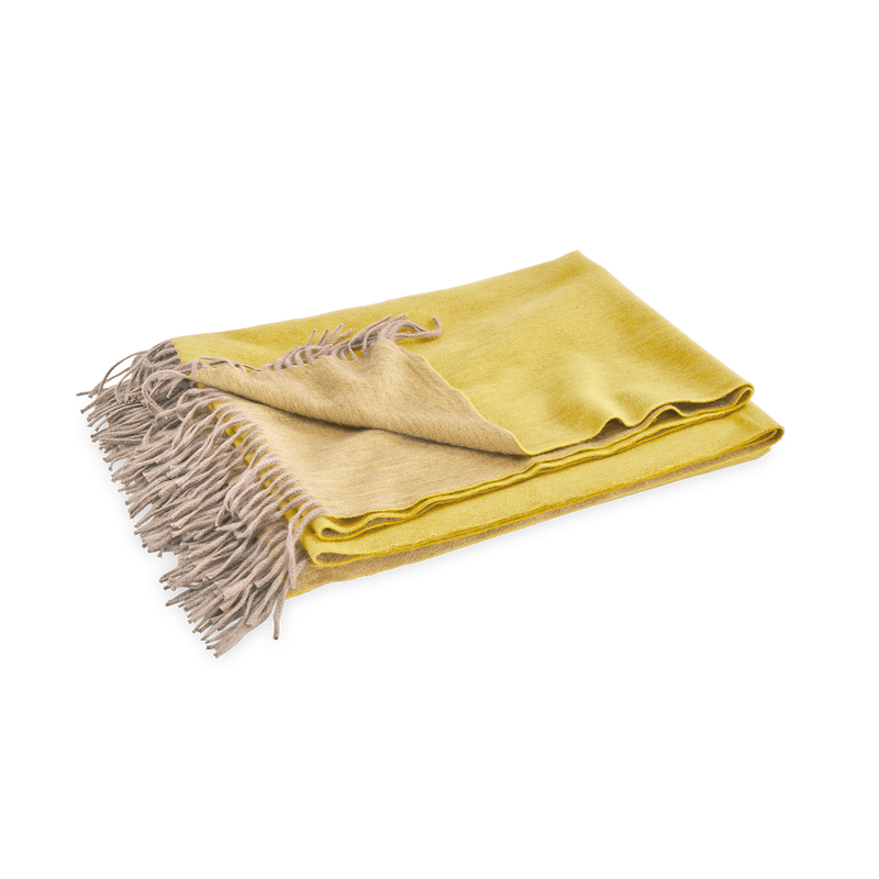 Paley Throw in Yellow &amp; Natural - View 1