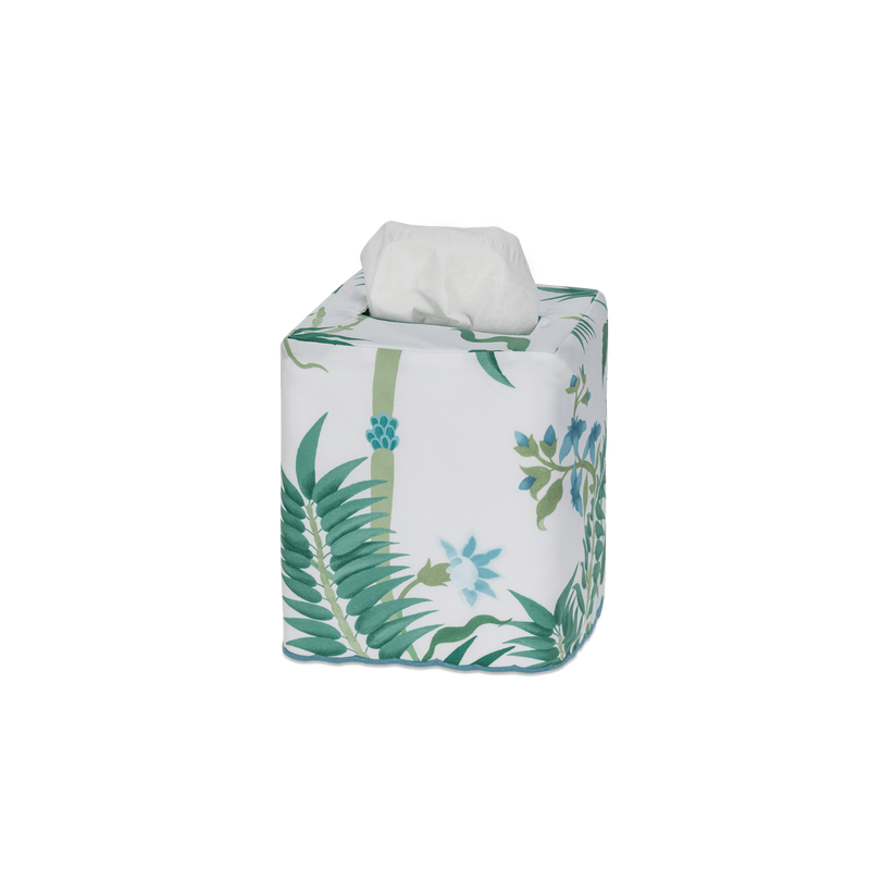 Palmyra Tissue Box Cover in Emerald - View 1
