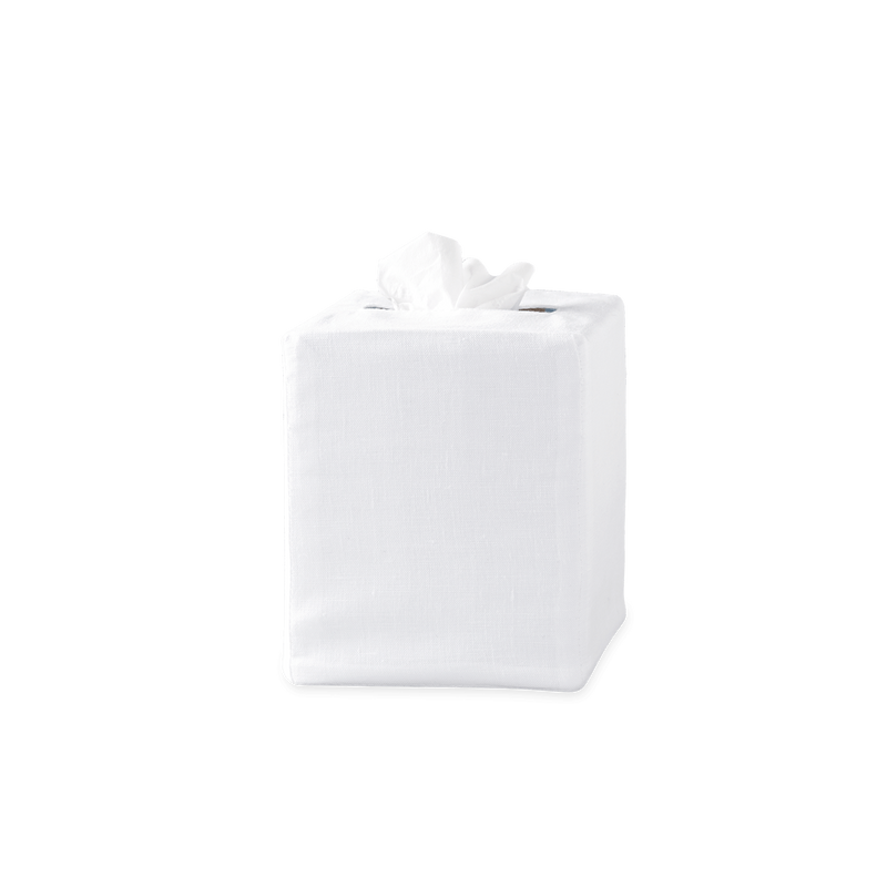 Plain Tissue Box Cover in White - View 1