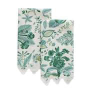 Pomegranate guest towel in green