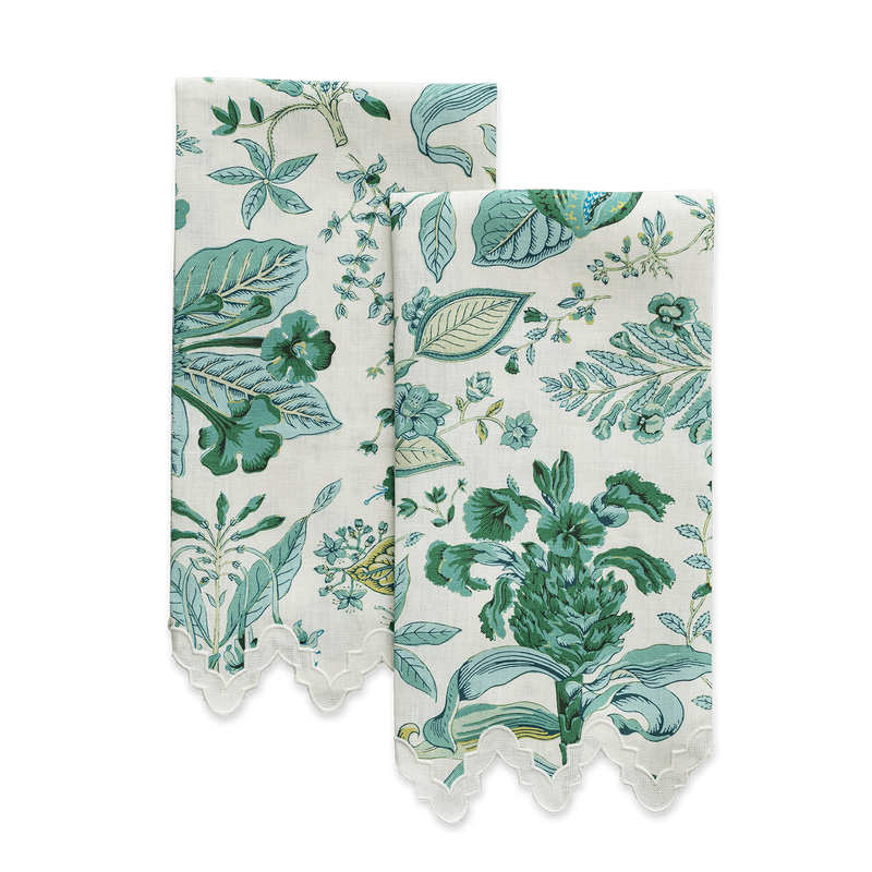 Pomegranate Guest Towels - set of 2 in Emerald - View 1