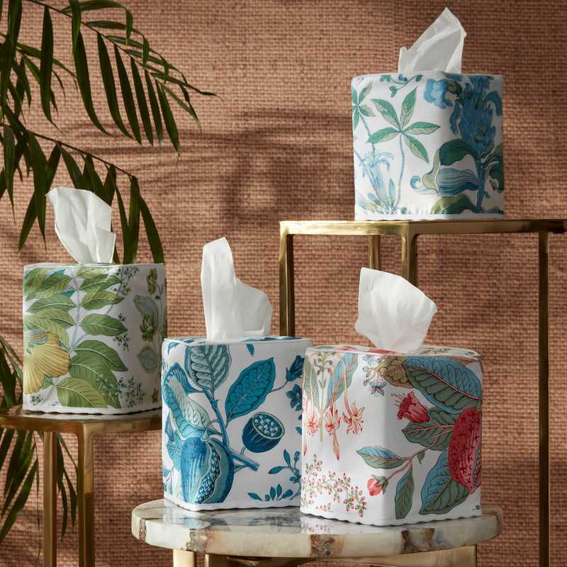 Pomegranate Tissue Box Cover in Prussian Blue - View 2
