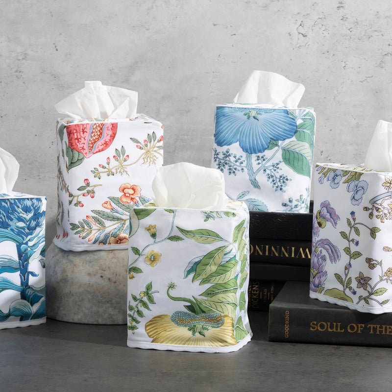 Pomegranate Tissue Box Cover in Prussian Blue - View 1
