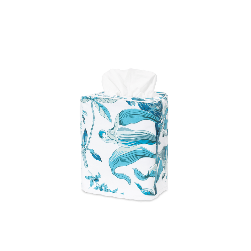 Pomegranate Tissue Box Cover in Prussian Blue - View 1