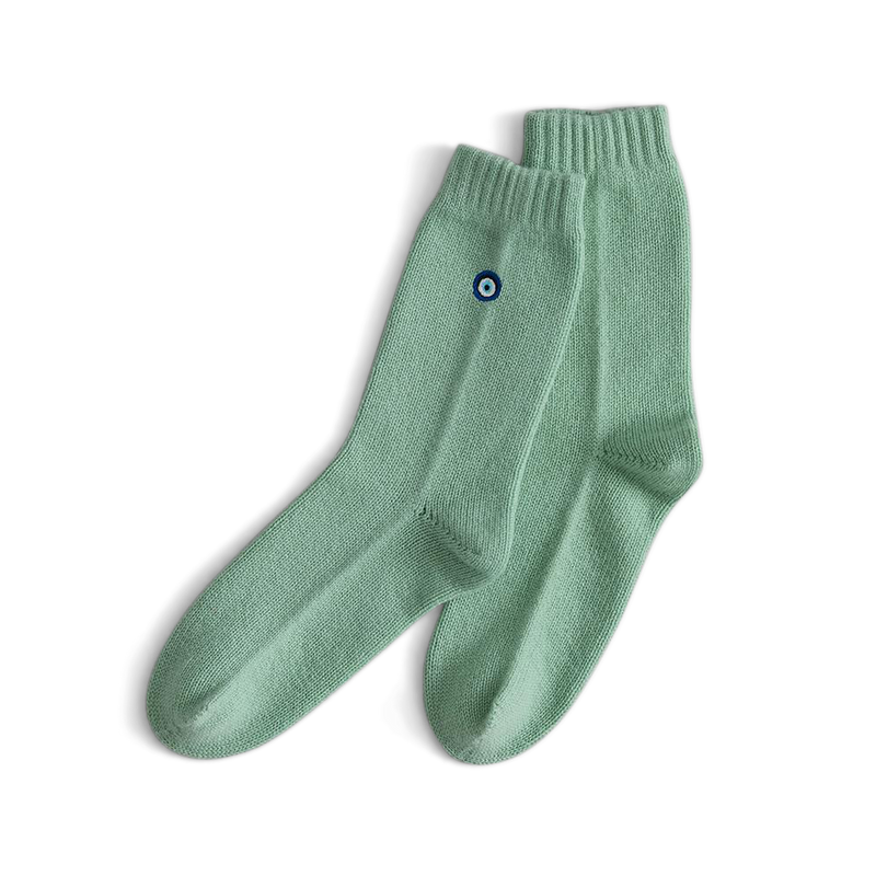 Sleeping Socks - Evil Eye in Willow - View 1