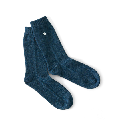 Navy Sleeping Socks heart.