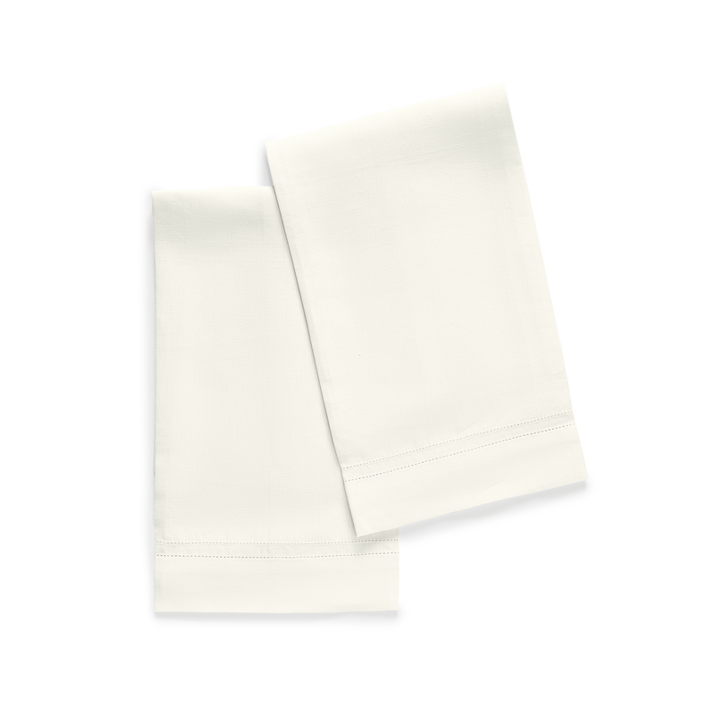Valentina Hemstitch Guest Towels - set of 2 in Ivory - View 1