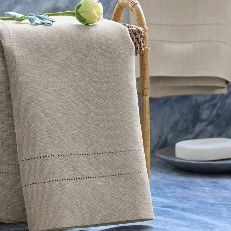 Valentina Hemstitch Guest Towels - set of 2 in Ivory - View 3