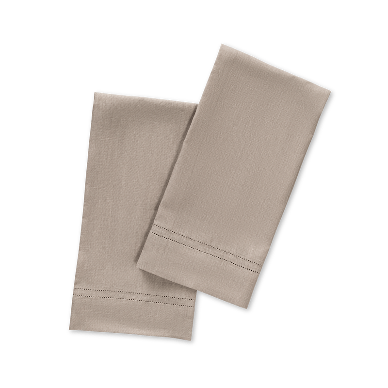 Valentina Hemstitch Guest Towels - set of 2 in Oat - View 1